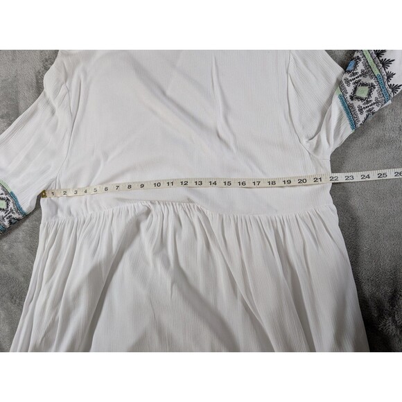 Soft Surroundings Dress Women's XL Daisha Gauze White Embroidery Boho Preppy - Picture 9 of 11